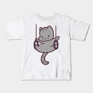 Cute Gymnastics Cat Kids T-Shirt